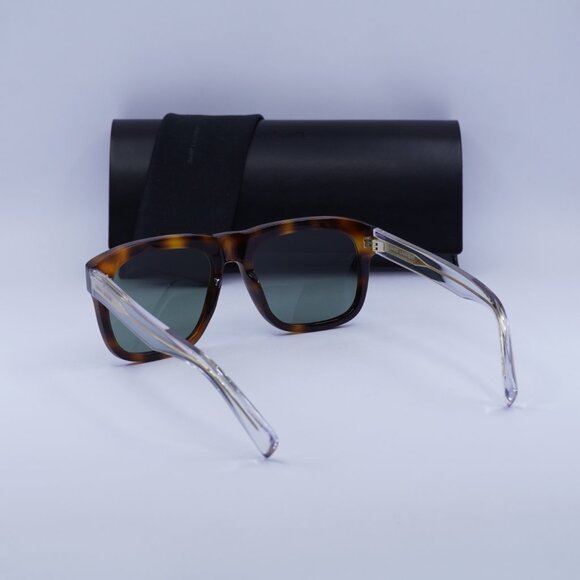 Saint Laurent SL558 002 Square Sunglasses - Havana/Transparent/Green - Picture 6 of 10